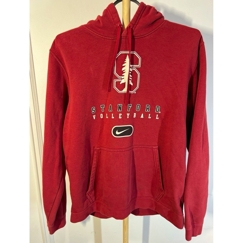 Nike Stanford Volleyball Hoodie Mens Large Red Cardinal NCAA Pullover Swoosh